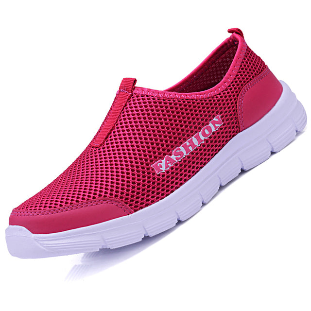 azfleek Slip-on Shoes Women Aqua Shoes Mesh Lightweight Quick-Drying Slip-On Sneakers Rose / 6