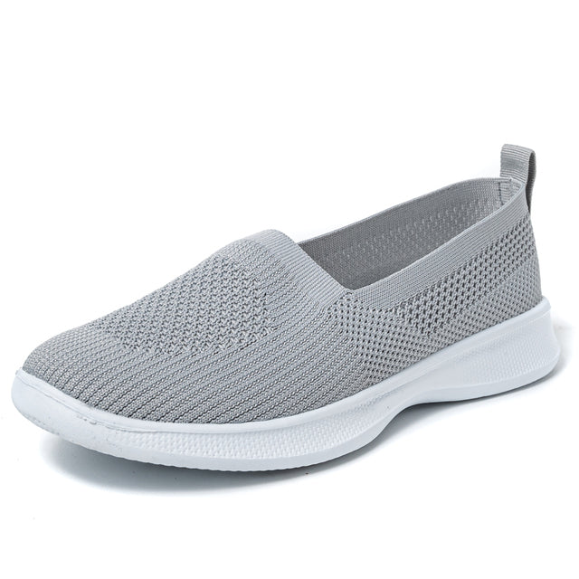 azfleek Slip-on Shoes Summer Women Shoes Knitting Sock Sneakers Slip On Shoes Gray / 8.5