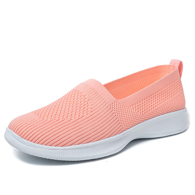 azfleek Slip-on Shoes Summer Women Shoes Knitting Sock Sneakers Slip On Shoes Pink / 8.5