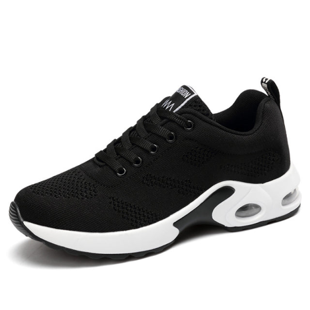 azfleek Lace-up Shoes Women Running Shoes Breathable Outdoor Lightweight Sports Shoes Black / 7.5