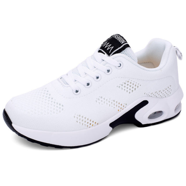 azfleek Lace-up Shoes Women Running Shoes Breathable Outdoor Lightweight Sports Shoes White / 6