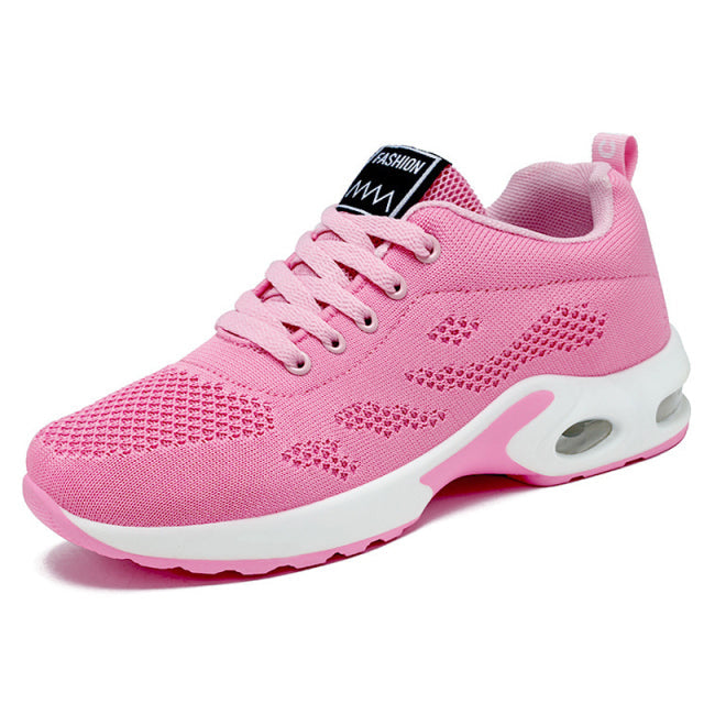 azfleek Lace-up Shoes Women Running Shoes Breathable Outdoor Lightweight Sports Shoes Pink / 7