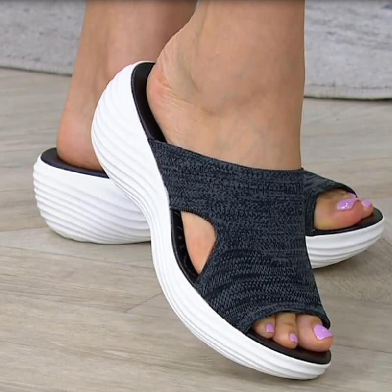 azfleek Orthopedic Sandals Women Casual Beach Slides Orthopedic Stretch Orthotic Sandals Black / 8