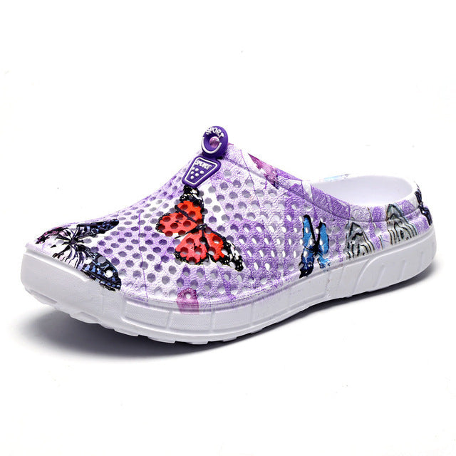 azfleek Slippers Women's Slippers Breathable Beach Sandals Purple - Butterfly / 5.5