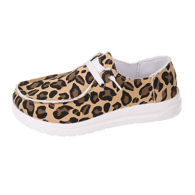 azfleek Slip-on Shoes Women's Loafers Comfortable Platform Sneakers Leopard / 7.5