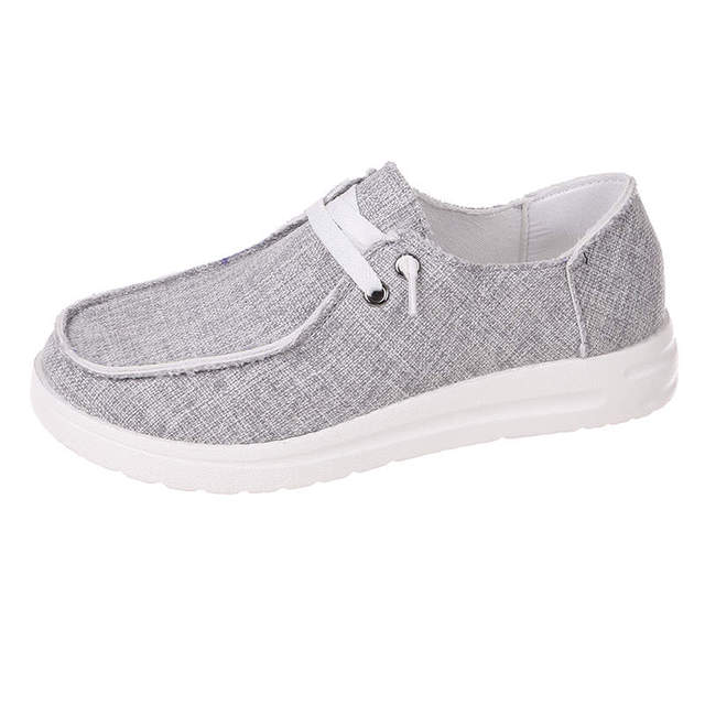 azfleek Slip-on Shoes Women's Loafers Comfortable Platform Sneakers Gray / 7.5