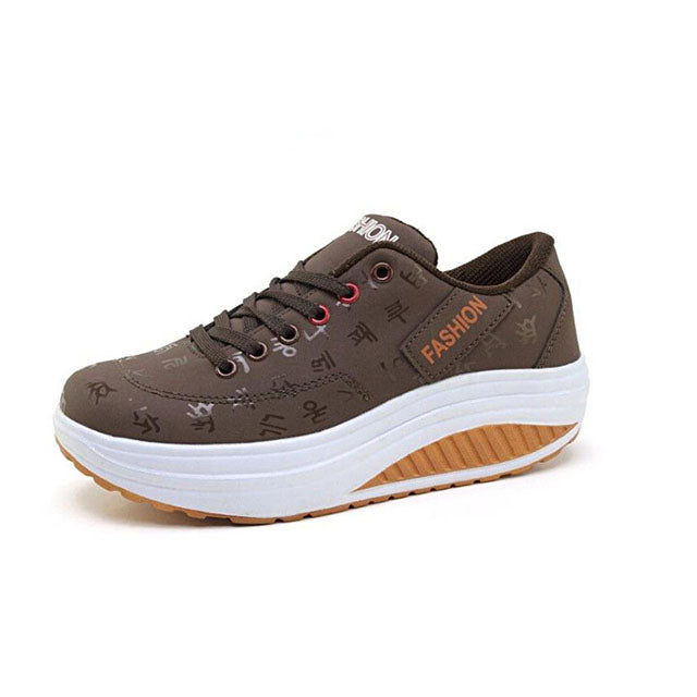 azfleek Orthopedic Shoes Women Platform Thick Bottom Wedges Sneakers Coffee / 5.5