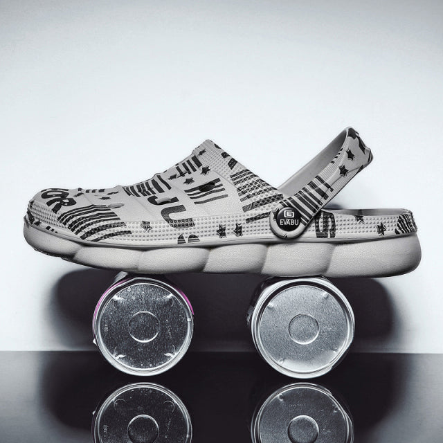 azfleek Sandals Men Casual Summer Sandals Soft Slip On Beach Clogs Gray / 5