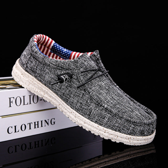 azfleek Slip-on Shoes Men's Canvas Shoes Outdoor Leisure Shoes Gray / 9.5