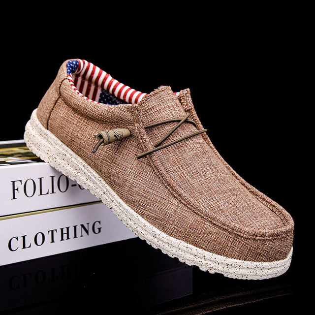 azfleek Slip-on Shoes Men's Canvas Shoes Outdoor Leisure Shoes Auburn / 8