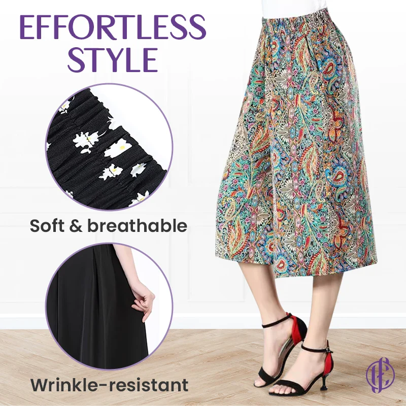 CurvyFlair - High Waist Wide Leg Culottes