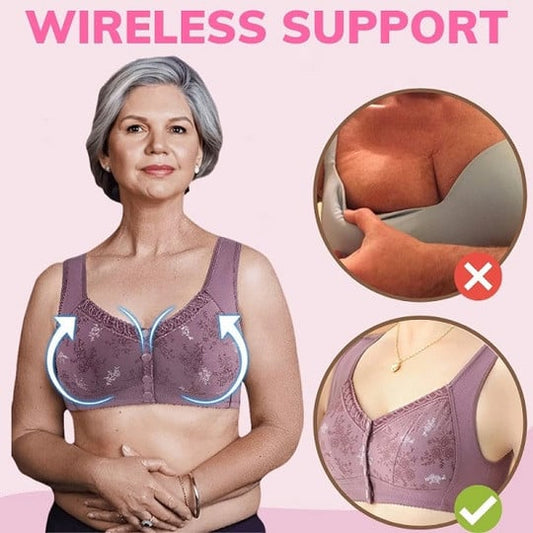 Glamorette 🔥 LAST DAY SALE 80% 🔥 Cotton Front Closure Bra