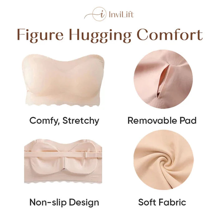 Premium Plus Size Sexy Removable Strap Invisible Push Up Bra