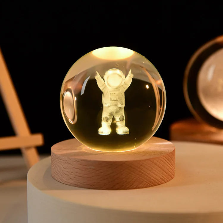 3D Crystal ball Crystal Planet Night Light Laser