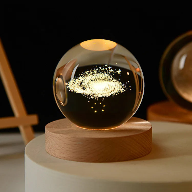 3D Crystal ball Crystal Planet Night Light Laser