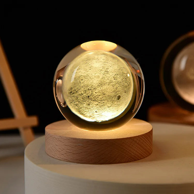 3D Crystal ball Crystal Planet Night Light Laser