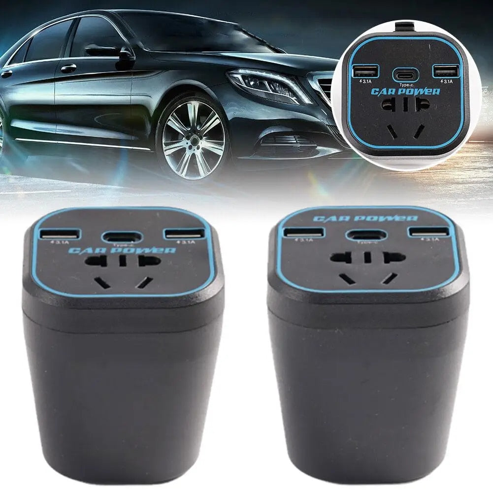 Car Power Inverter 12V/24V to 220V Type-C Fast Charger S7J6
