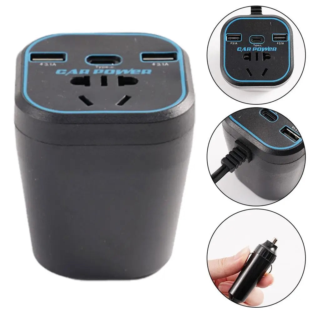 Car Power Inverter 12V/24V to 220V Type-C Fast Charger S7J6