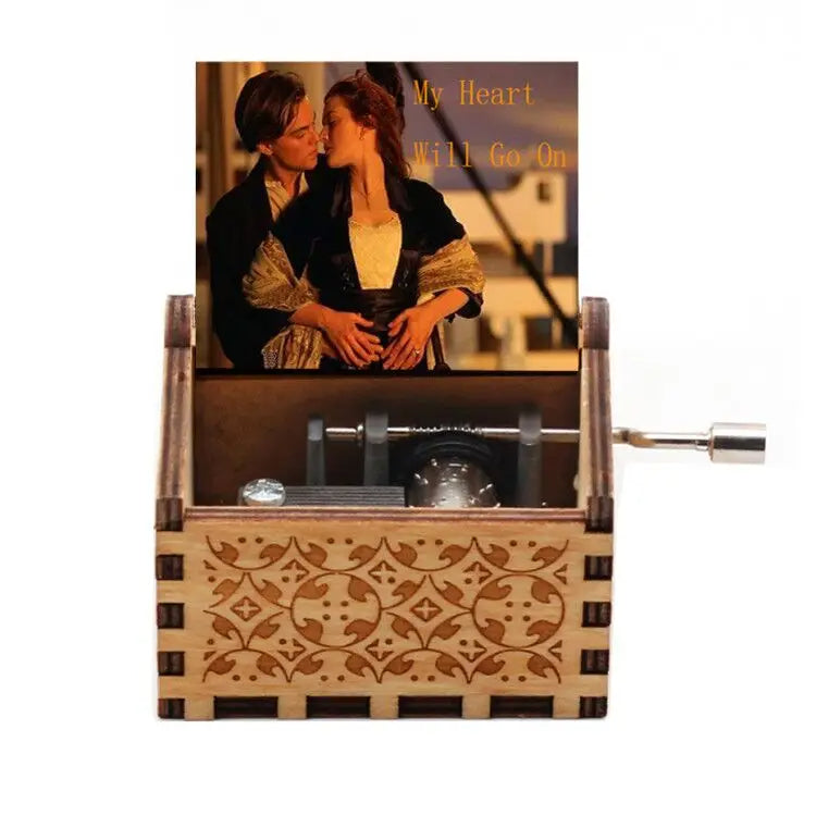 Hand-Cranked Wooden Music Box Gift For Mom, Girlfriend