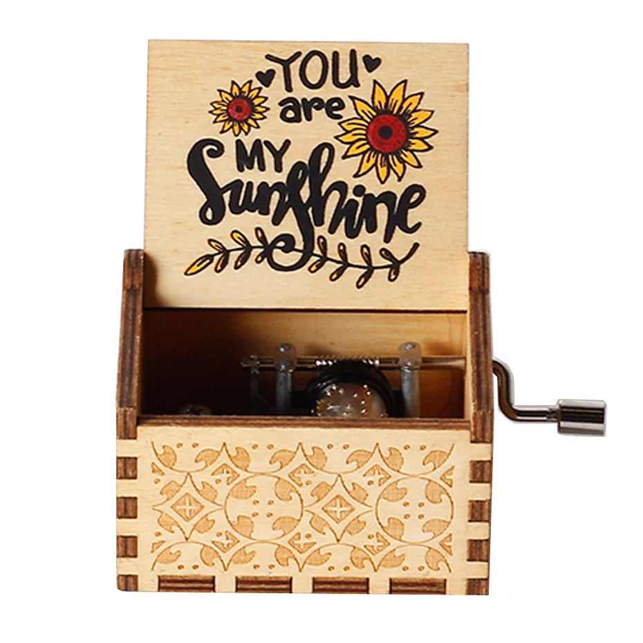 Hand-Cranked Wooden Music Box Gift For Mom, Girlfriend