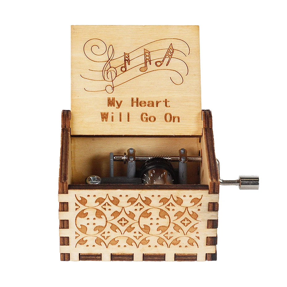 Hand-Cranked Wooden Music Box Gift For Mom, Girlfriend