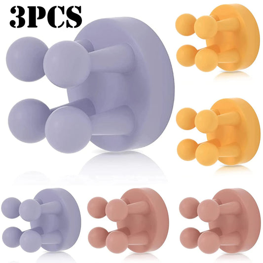 3Pcs Razor Holder Self Adhesive Silicone Toothbrush Holders