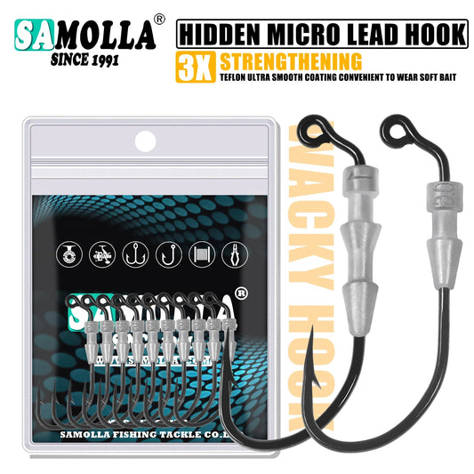 Fishing Weighted Worm Hooks For Soft Plastics Lures