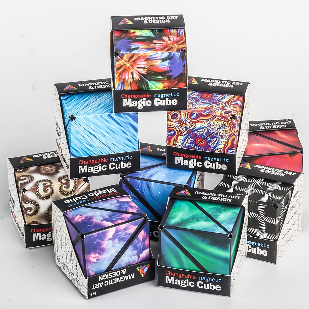 3DMagnetic Color Magic Cube Geometry Vertical