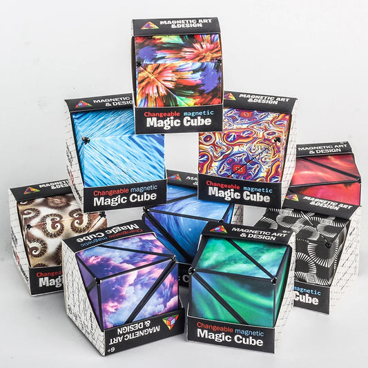 3DMagnetic Color Magic Cube Geometry Vertical