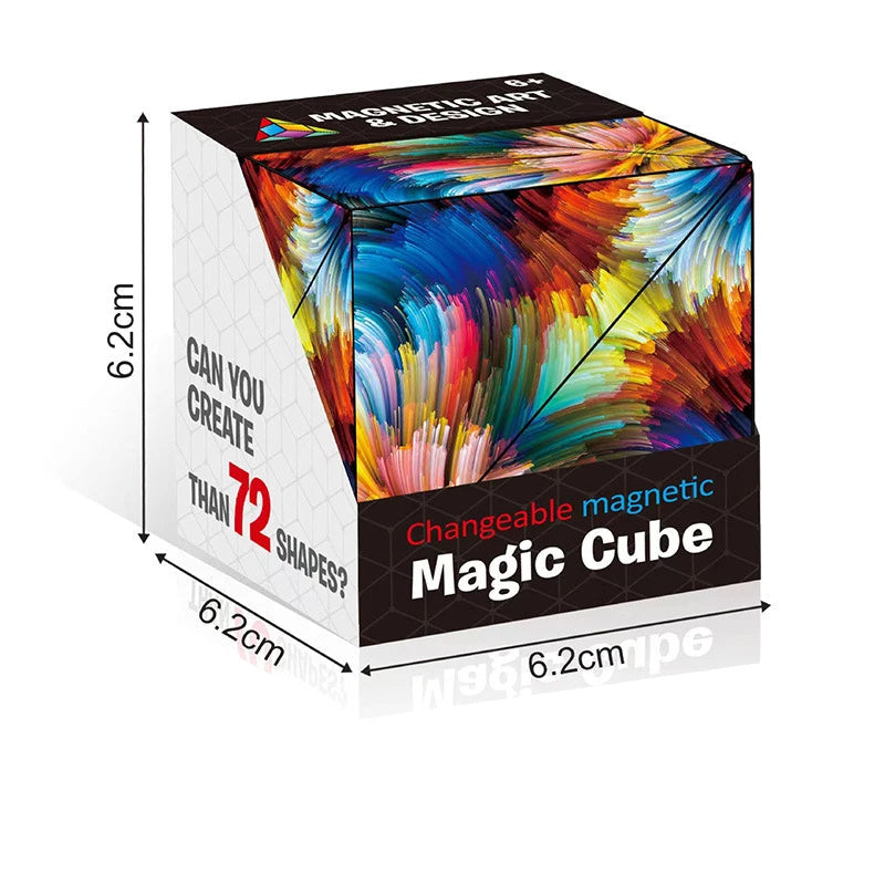 3DMagnetic Color Magic Cube Geometry Vertical