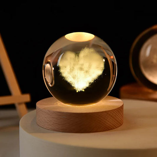 3D Crystal ball Crystal Planet Night Light Laser