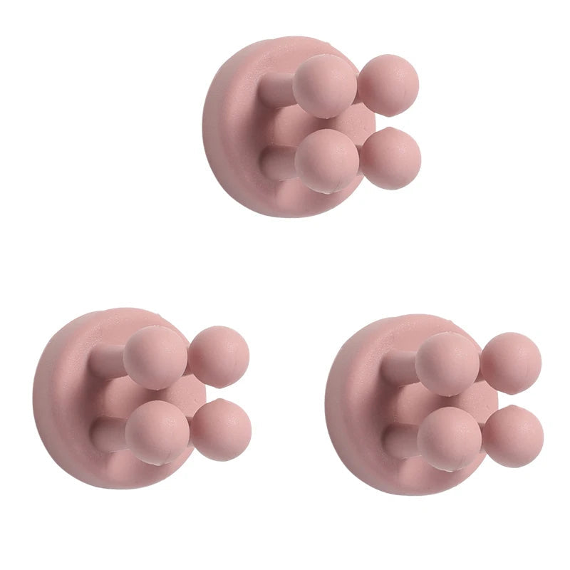 3Pcs Razor Holder Self Adhesive Silicone Toothbrush Holders