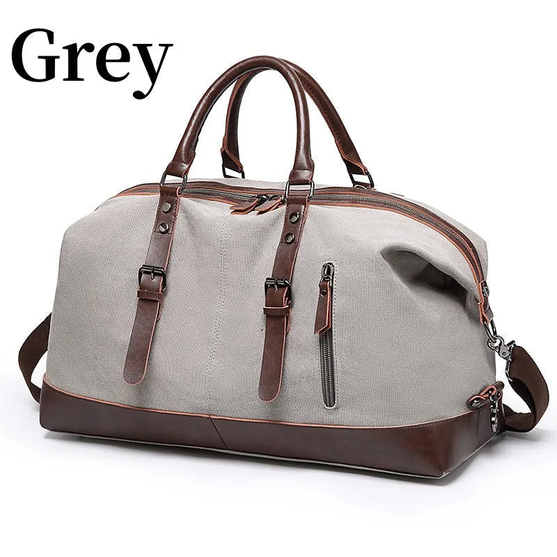 Canvas Leather Men Travel Bags
