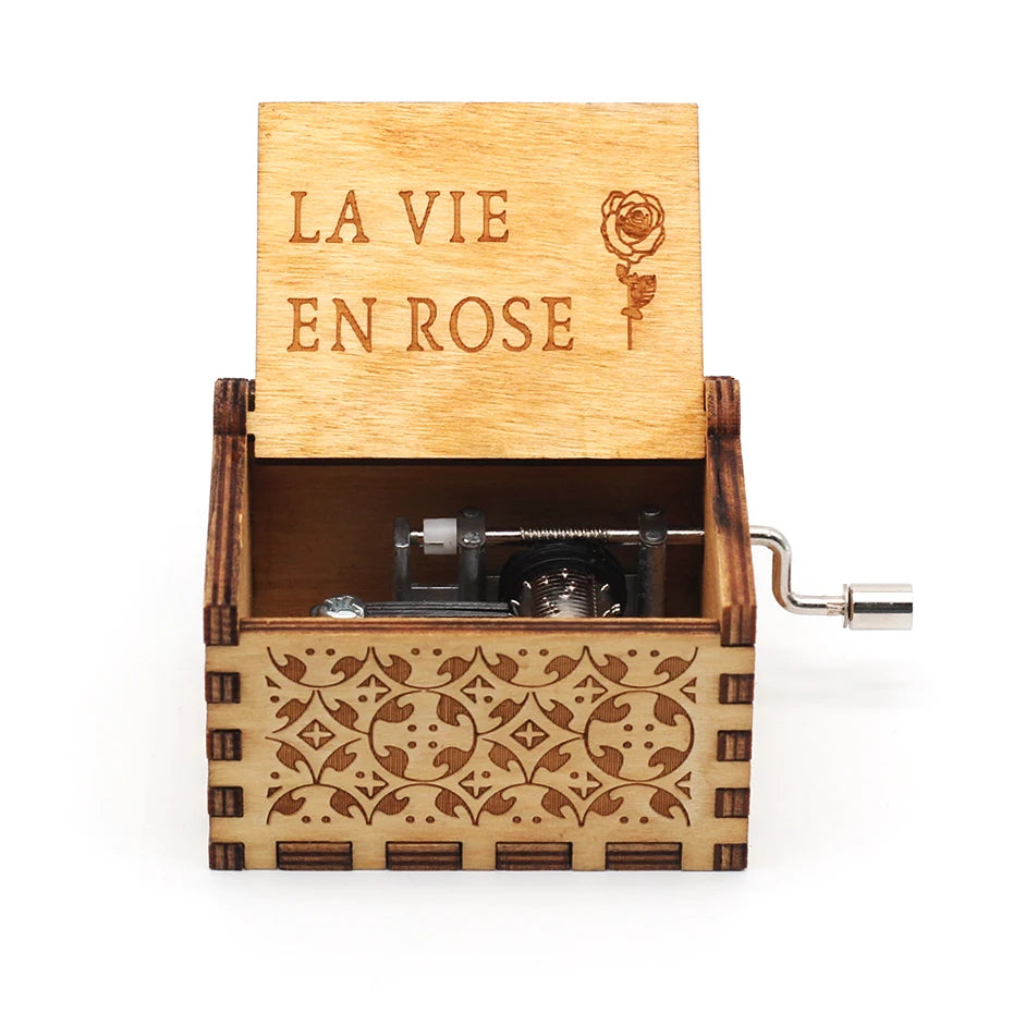 Hand-Cranked Wooden Music Box Gift For Mom, Girlfriend