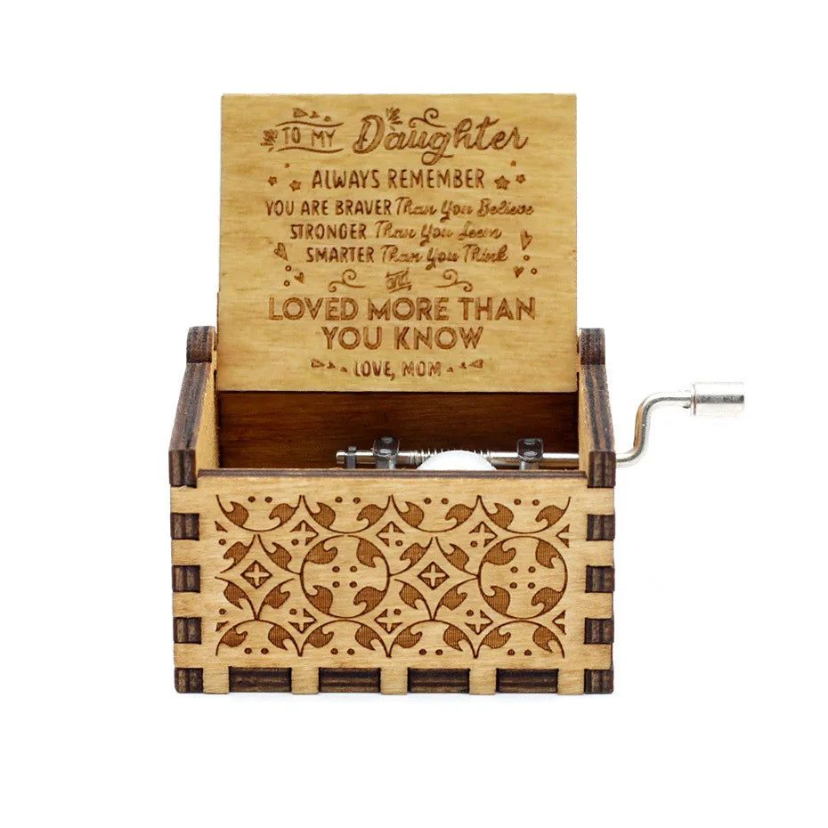 Hand-Cranked Wooden Music Box Gift For Mom, Girlfriend