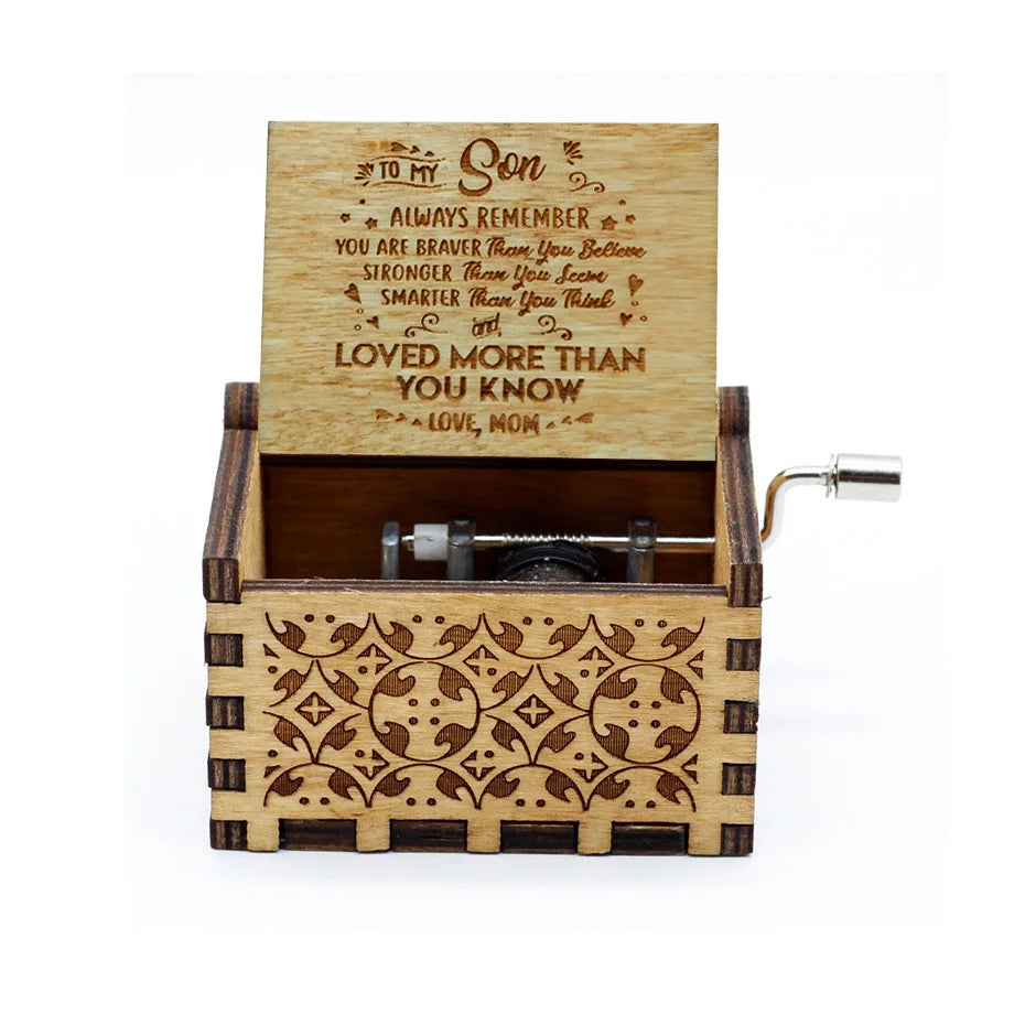 Hand-Cranked Wooden Music Box Gift For Mom, Girlfriend