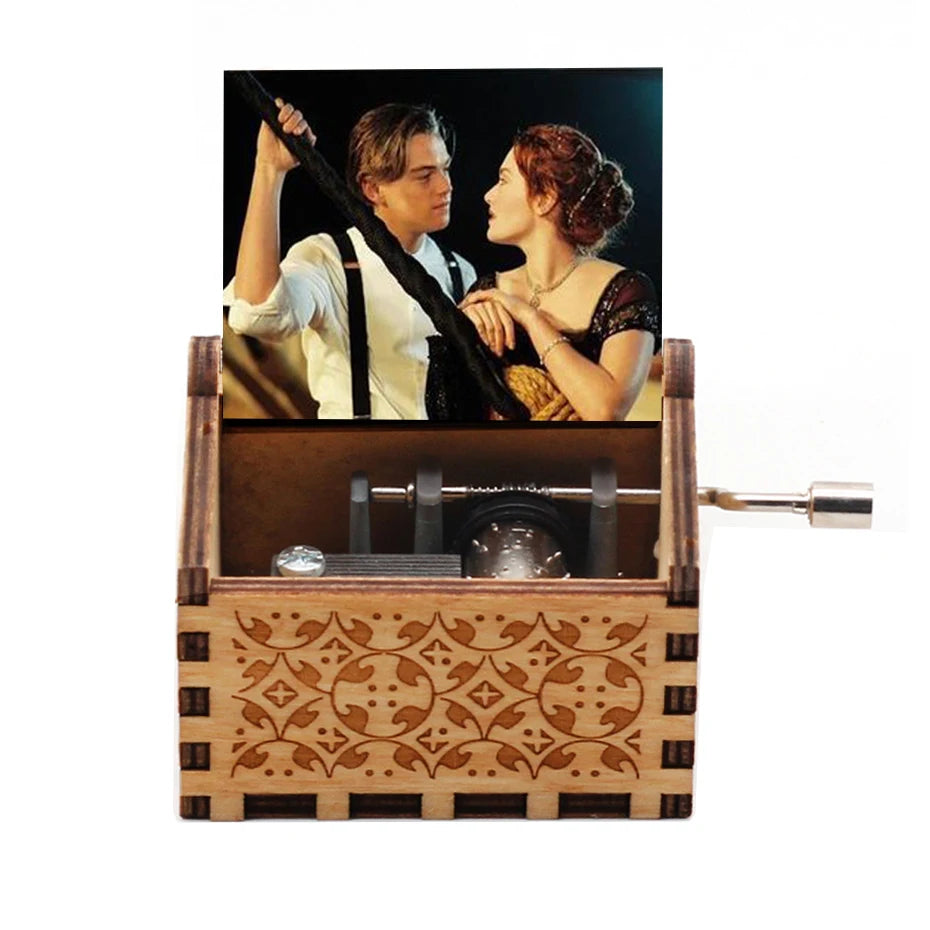 Hand-Cranked Wooden Music Box Gift For Mom, Girlfriend
