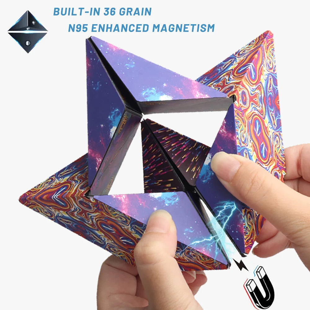3DMagnetic Color Magic Cube Geometry Vertical
