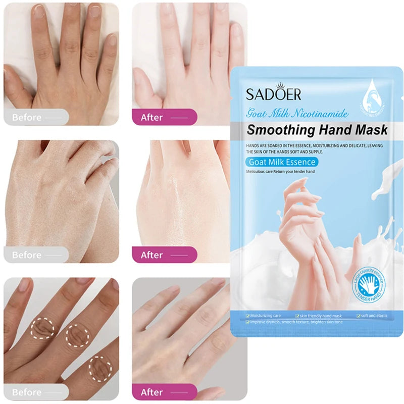 🔥 ONLY $9.95 TODAY🔥Goat Milk Moisturizing Hand Mask Spa Gloves