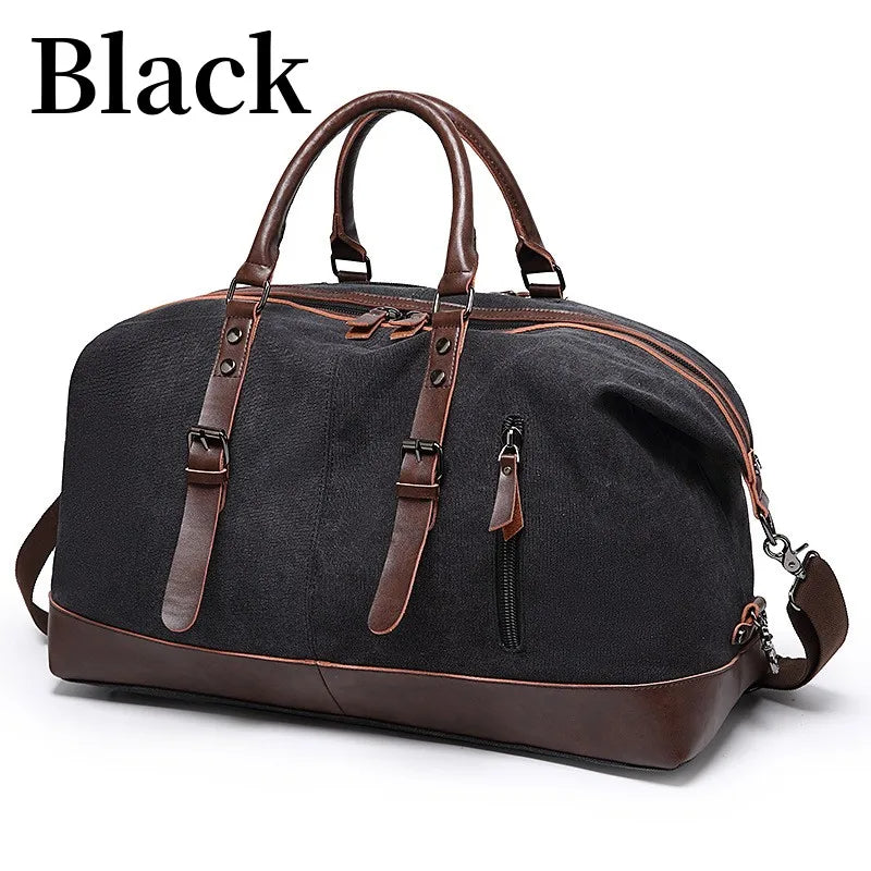 Canvas Leather Men Travel Bags