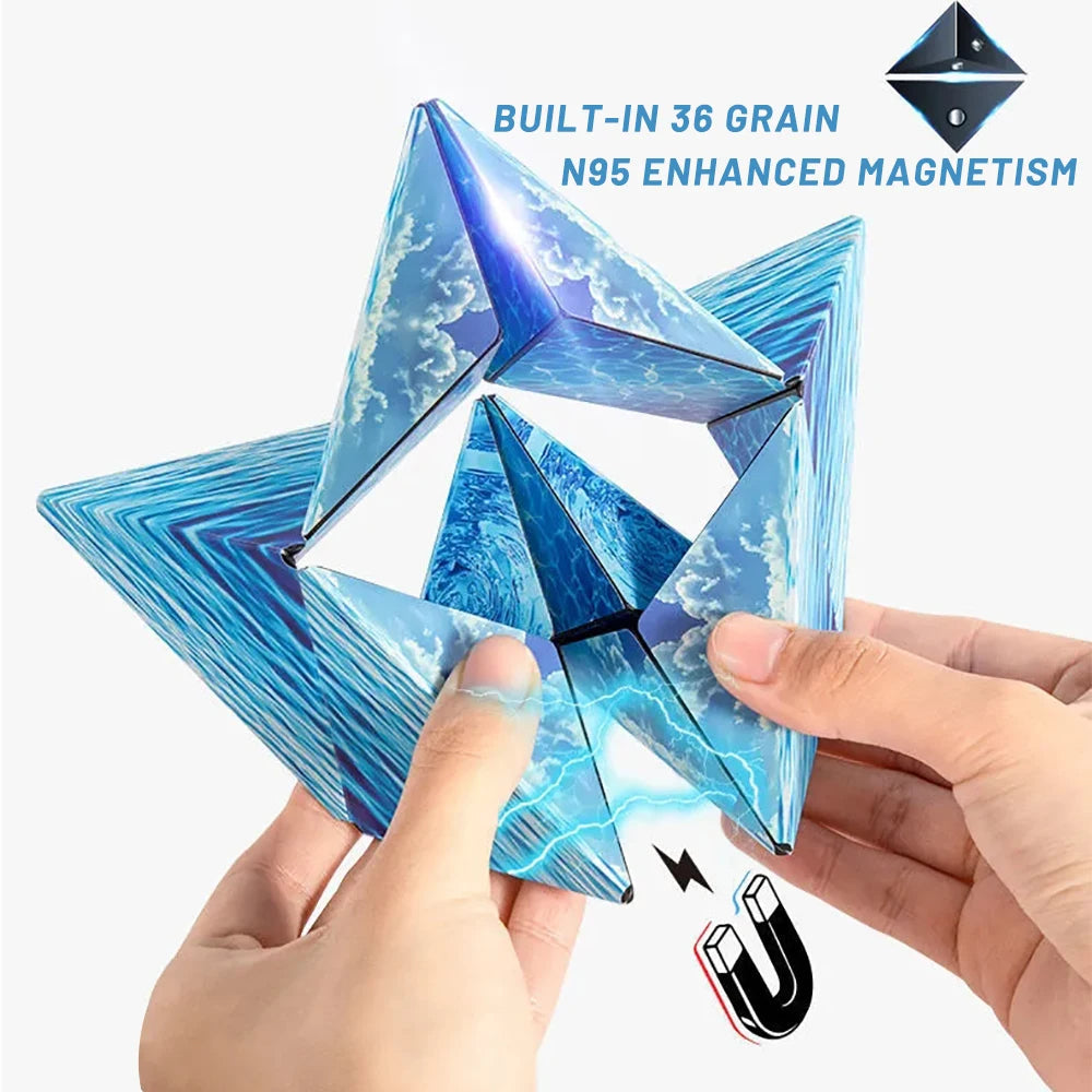 3DMagnetic Color Magic Cube Geometry Vertical