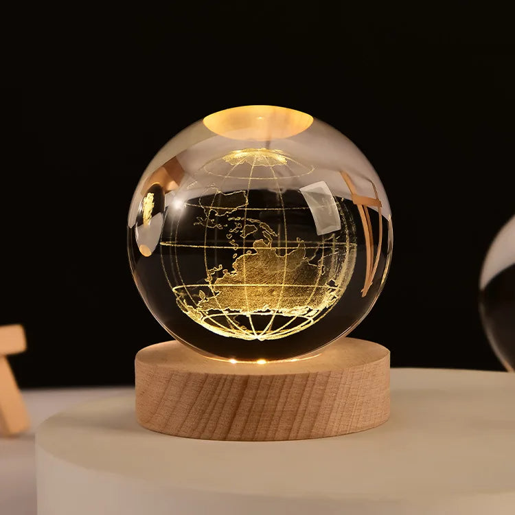 3D Crystal ball Crystal Planet Night Light Laser