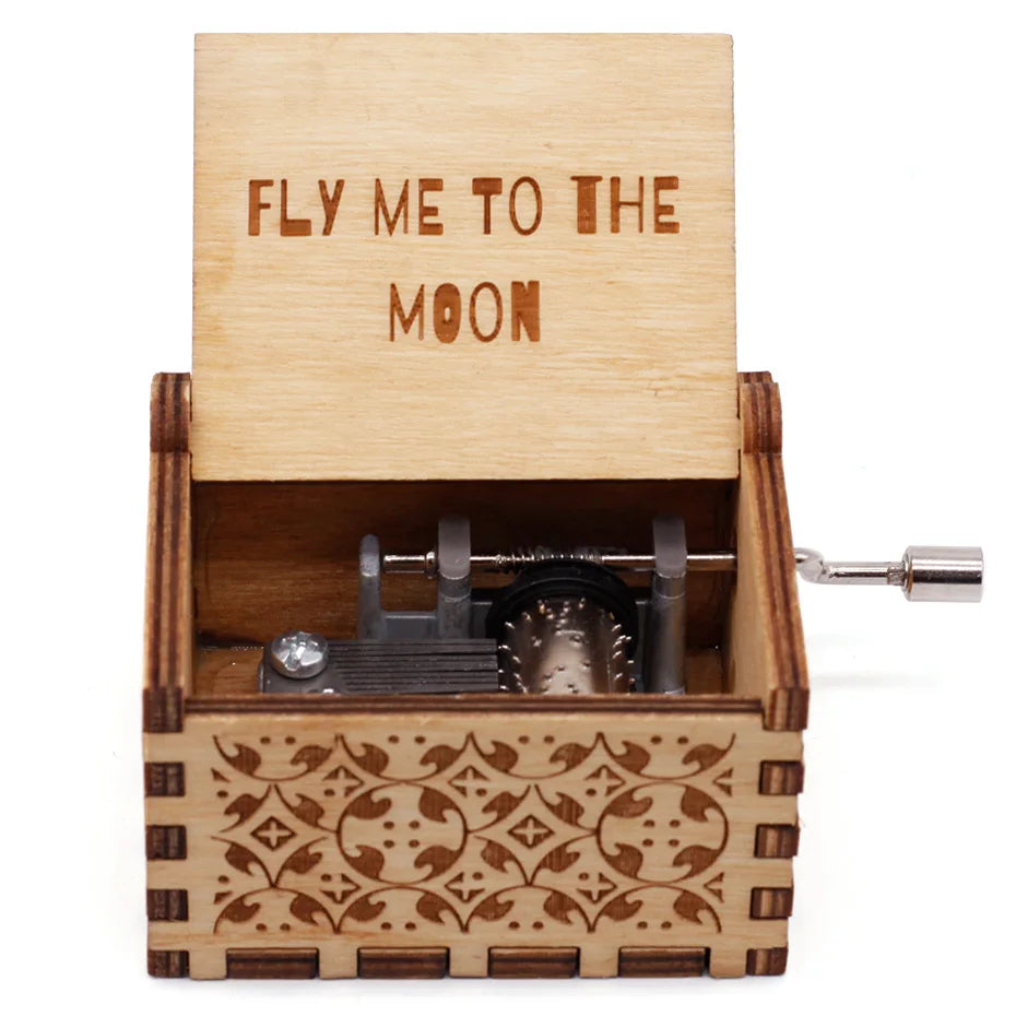 Hand-Cranked Wooden Music Box Gift For Mom, Girlfriend
