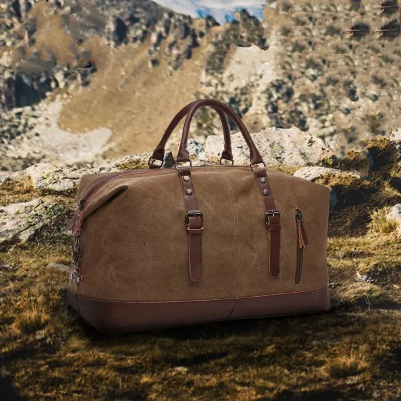 Canvas Leather Men Travel Bags