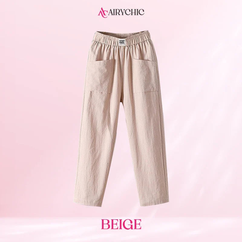 AiryChic - Women's High Waist Loose Linen Pants