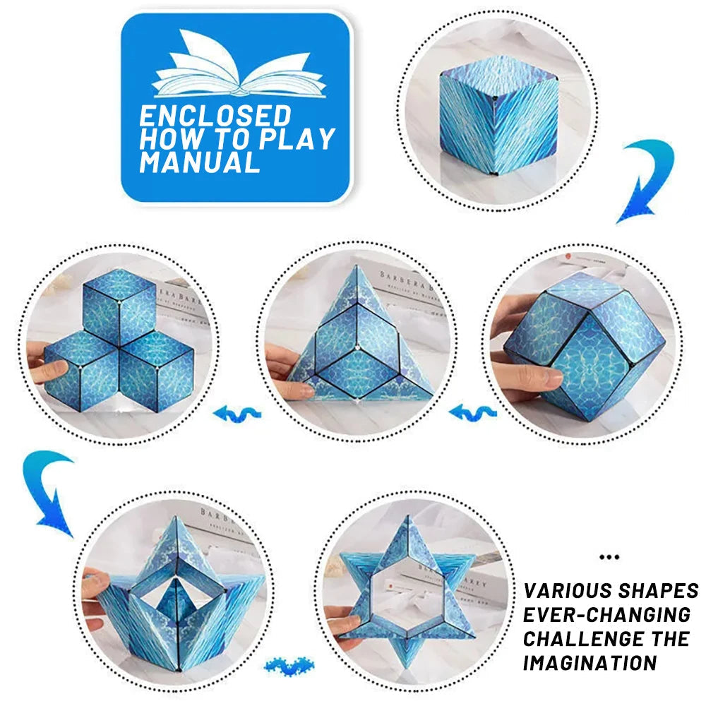3DMagnetic Color Magic Cube Geometry Vertical
