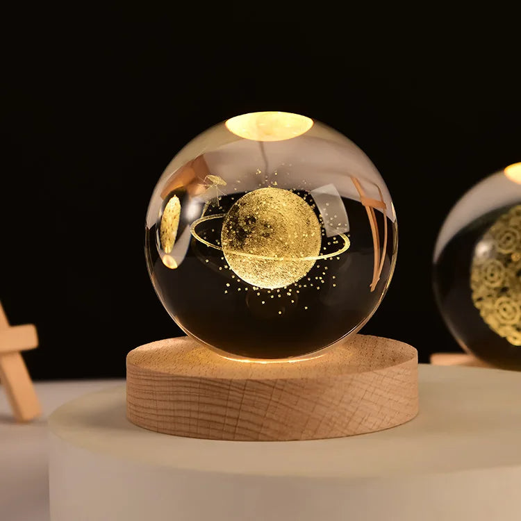 3D Crystal ball Crystal Planet Night Light Laser
