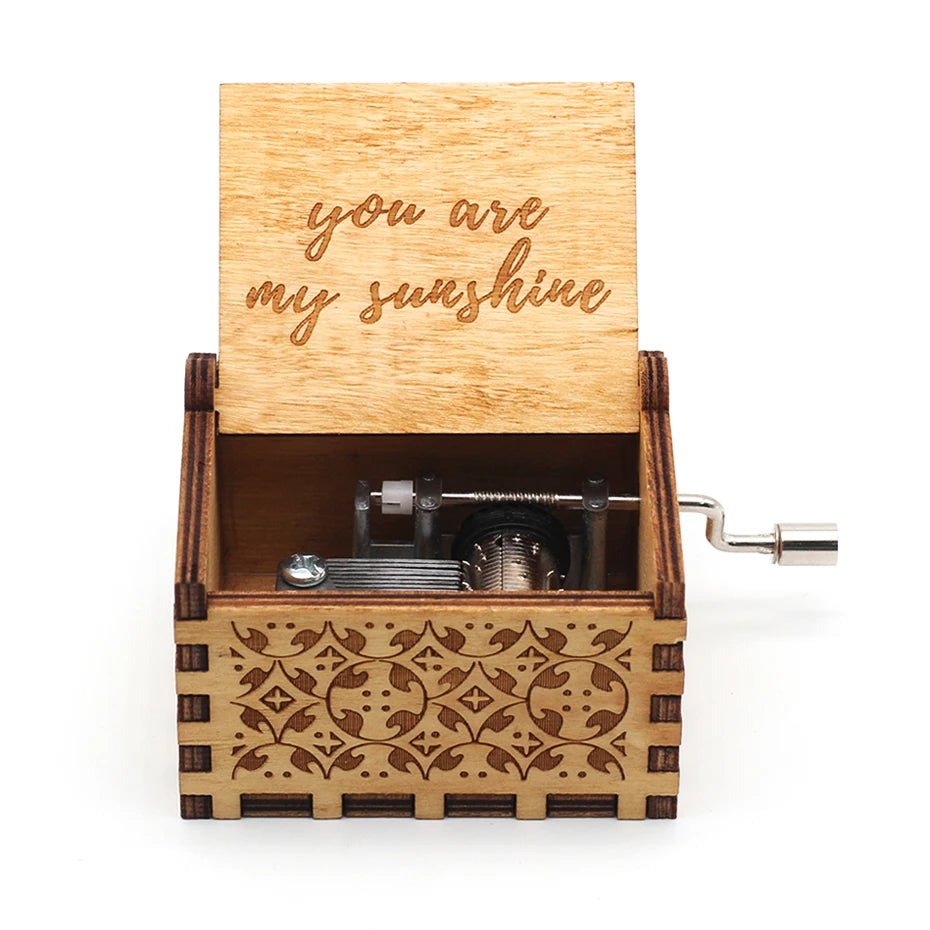 Hand-Cranked Wooden Music Box Gift For Mom, Girlfriend