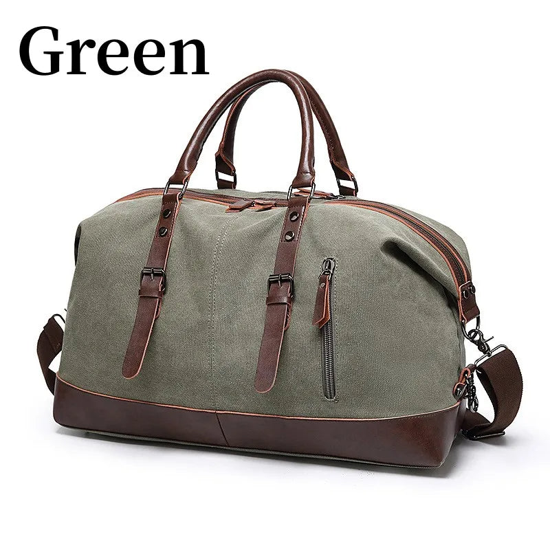 Canvas Leather Men Travel Bags