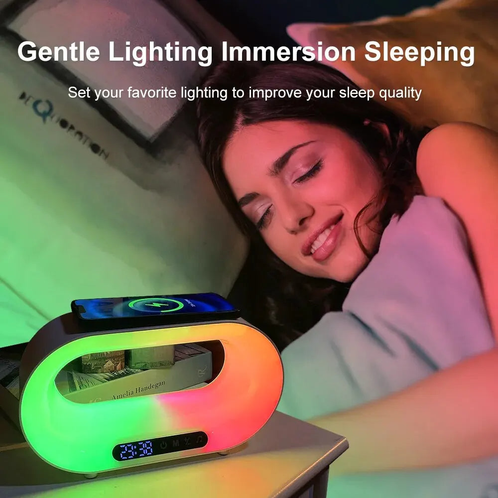 3 In 1 Intelligent LED Night Light Wireless Charger Alarm Clock